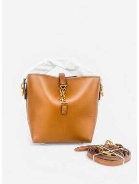 Saint Laurent Le 37 Mini Shoulder Bag Brown Leather Cassandre YSL | New